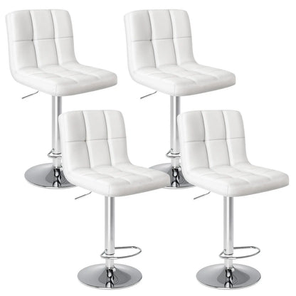 Adjustable PU Leather Swivel Bar Stools with Backrest (Set of 2)